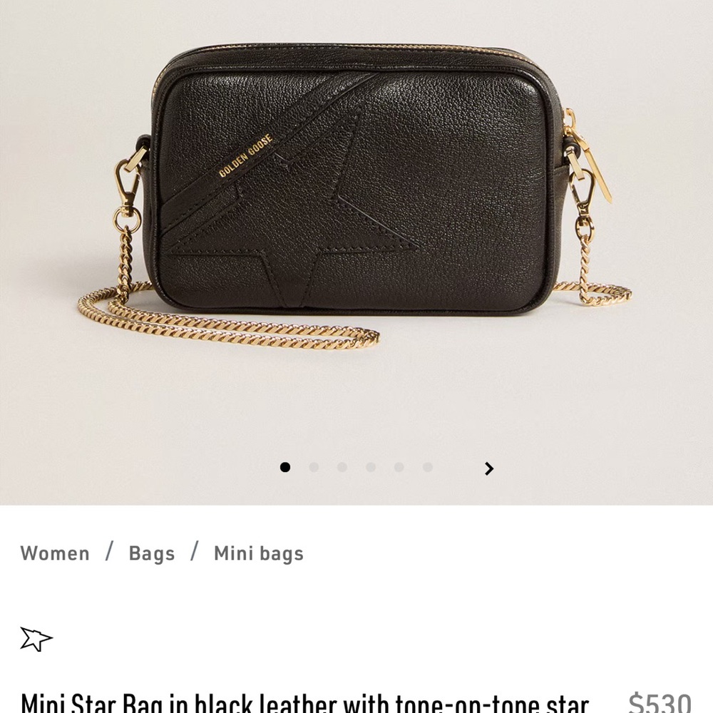 Golden Goose Black Mini Star Bag with Gold Chain - Picture 2 of 11